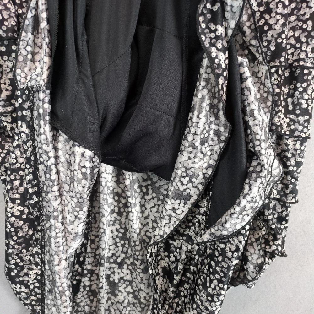 NWT Lane Bryant Sheath Dress Plus Size 20 Black Abstract Ruffle Satin Sleeveless - Picture 8 of 10